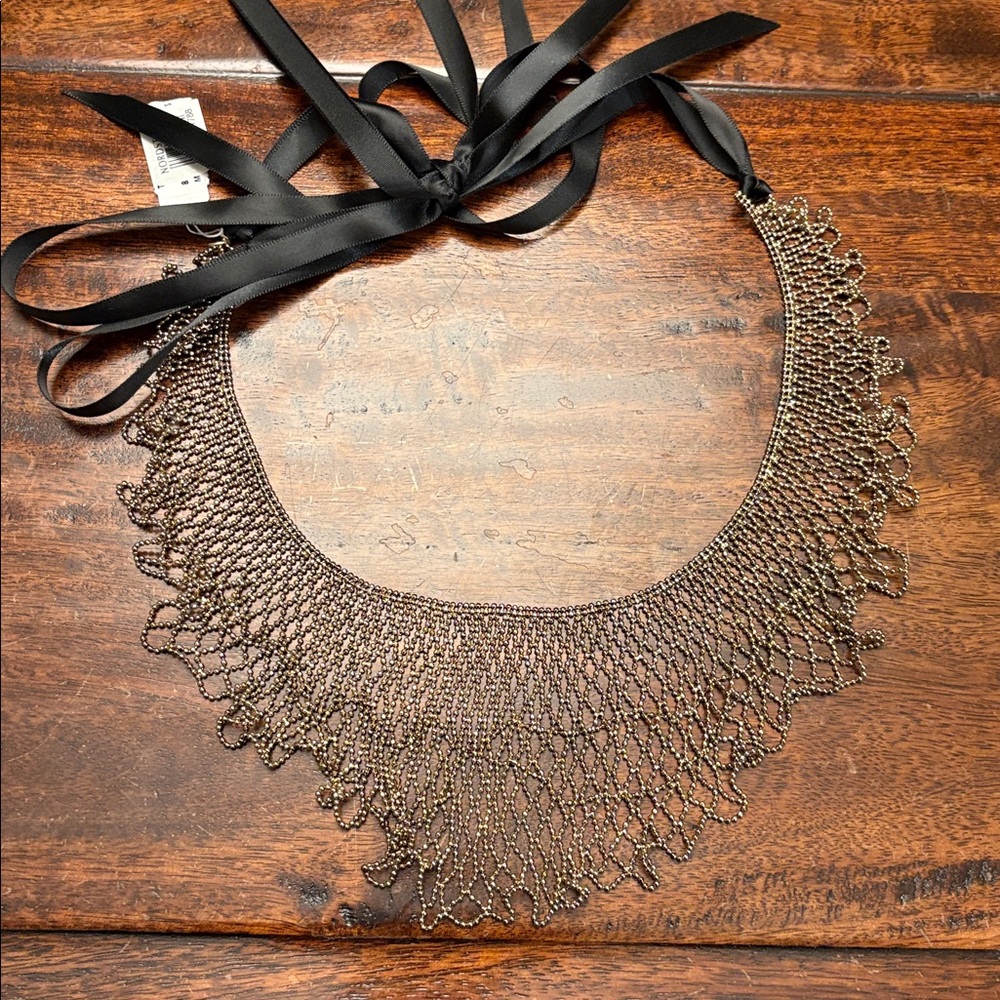 Nordstrom Black and Silver Beaded Necklace